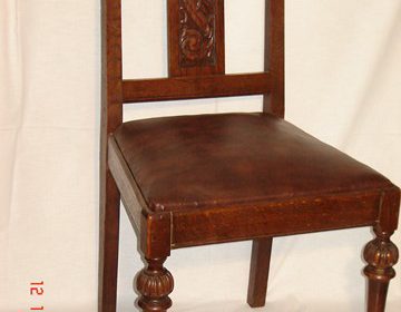 Δρύινη σκαλιστή καρέκλα γαλλικής προέλευσης σε εξάδα.Διαστάσεις Π51-Β49-Ύψος πλάτης 91 Circa 1900. ΤΙΜΗ TEMAXIOY 120EYRO