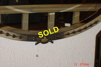 Αγγλικός Καθρέπτης art-deco με μεταλλικη διακόσμηση ασημοκάλυψη κρυστάλου μπιζουταρισμένο στο χέρι με πέτρα circa 1920 Μ67Π45